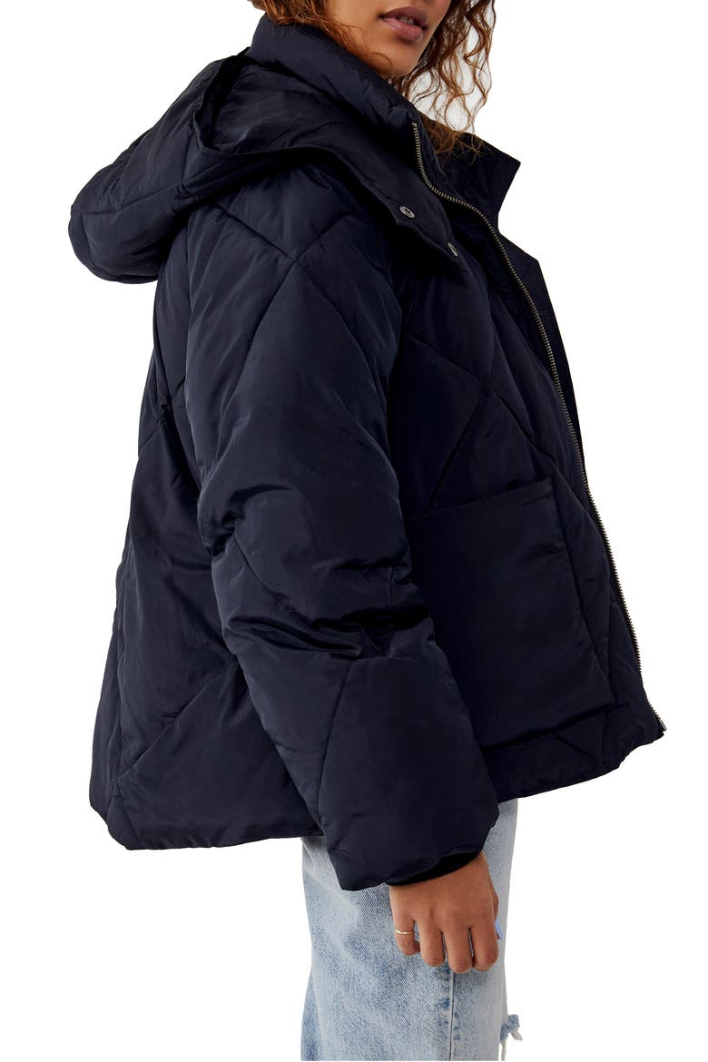 Emmy Swing Puffer Jacket, Alternate, color, BLACK