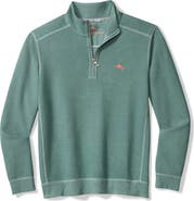 Tommy Bahama Montego Bay Textured Cotton & Lyocell Half Zip Pullover