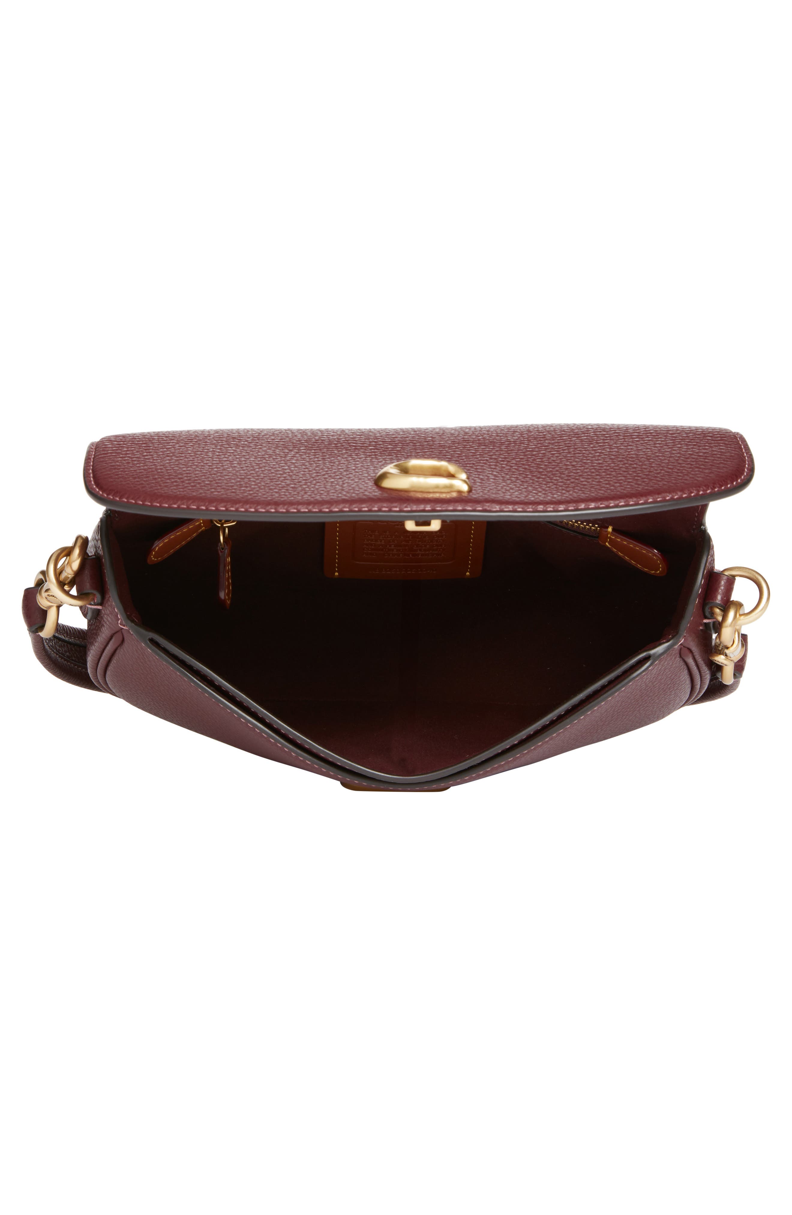 COACH Pebbled Crossbody Bag, Alternate, color, Merlot