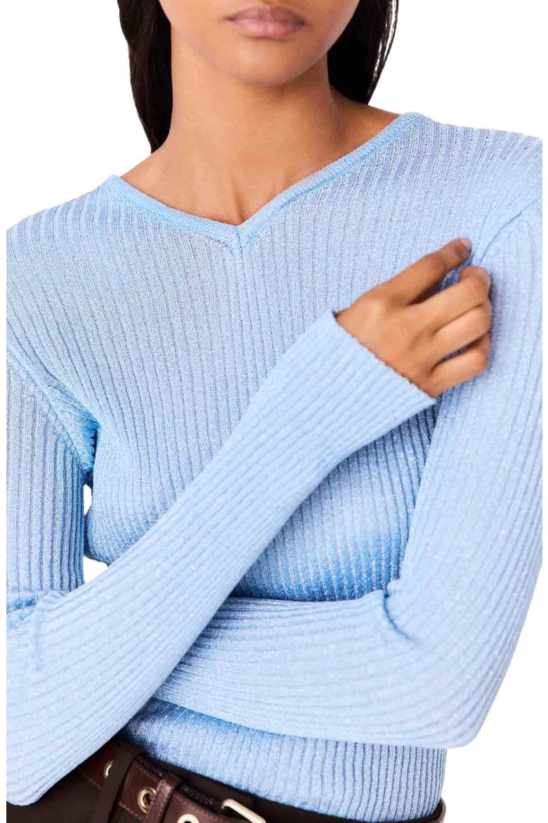 Lurex knit sweater, Alternate, color, Blue sky