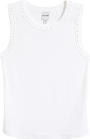 NIC+ZOE Perfect Studded Cotton Blend Rib Tank