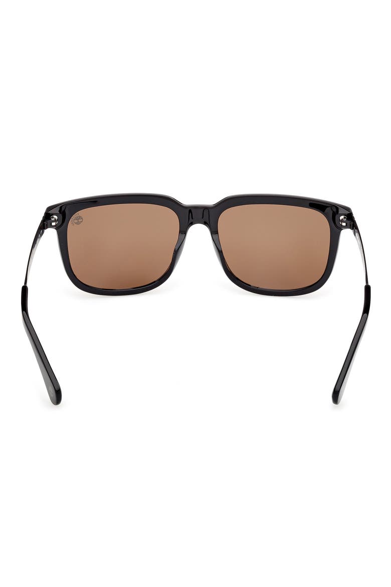 60mm Sunglasses, Alternate, color, SHINY BLACK / BROWN POLARIZED