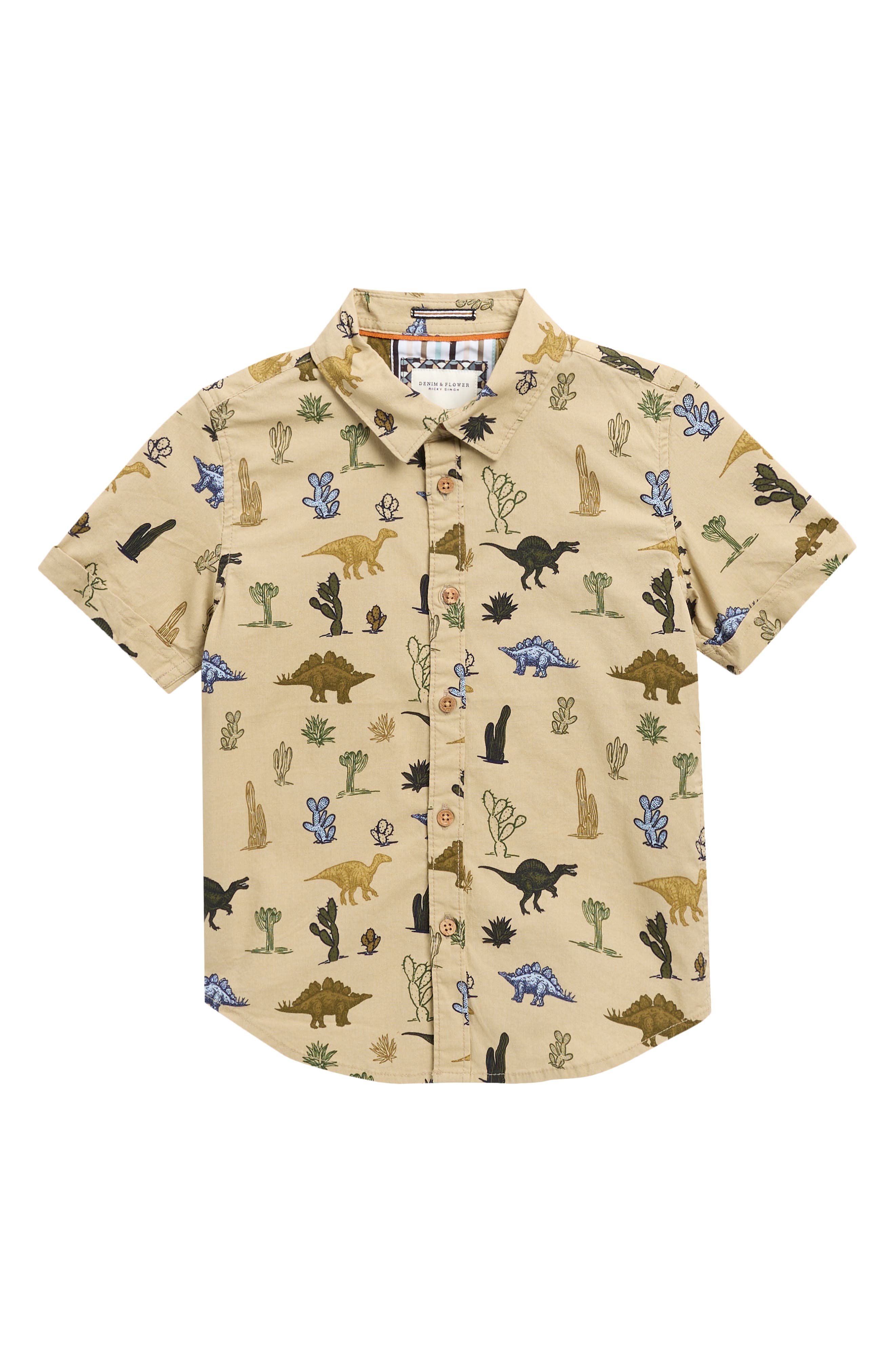 DENIM AND FLOWER Kids' Print Button-Up Shirt