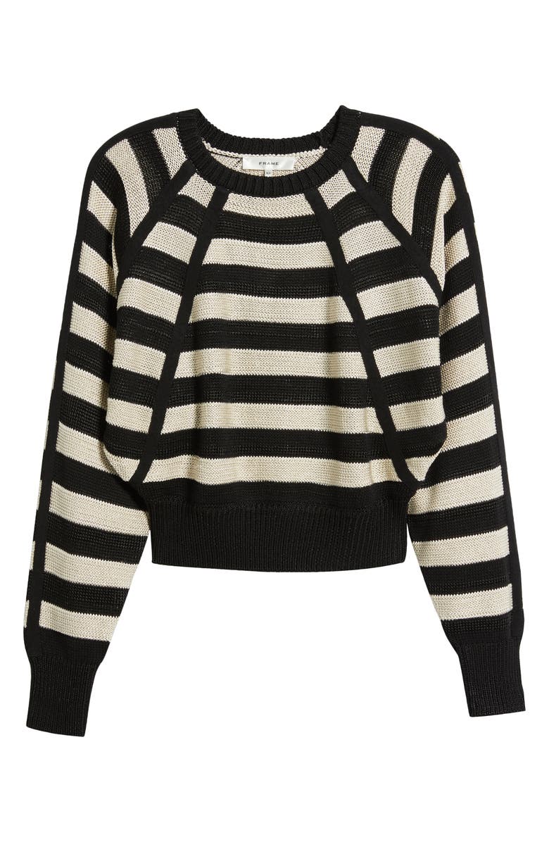 FRAME Stripe Raglan Sleeve Crewneck Sweater, Alternate, color,