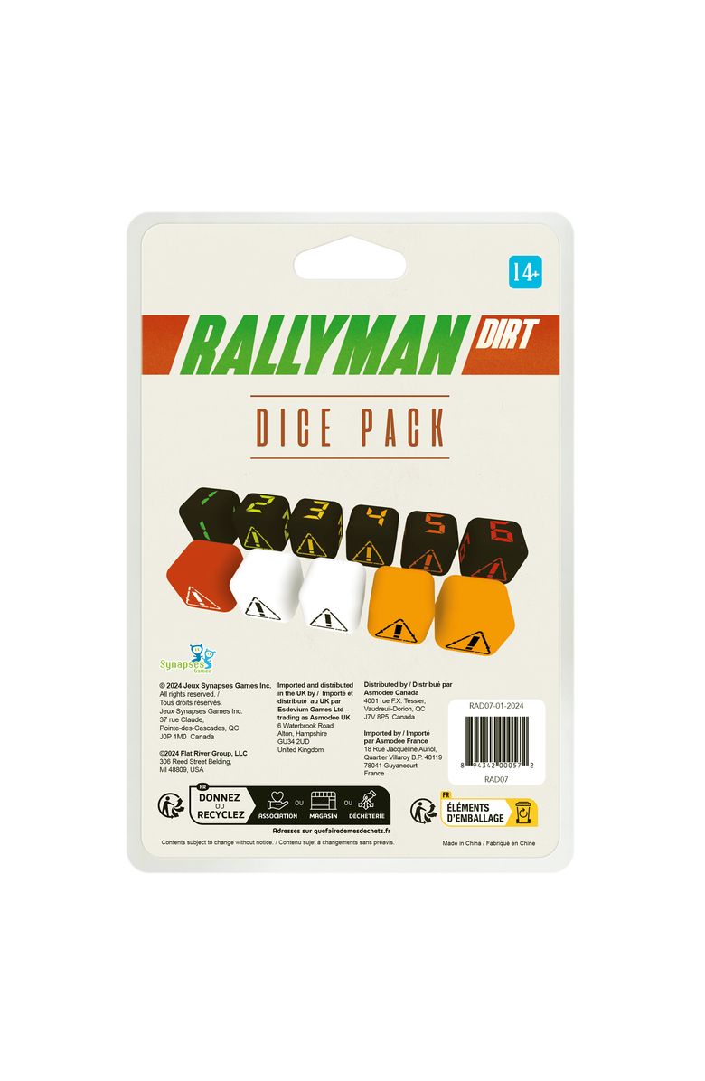 Synapses Games Rallyman Dirt Dice Pack, Strategy Board Game Accessory, Alternate, color, Multicolored