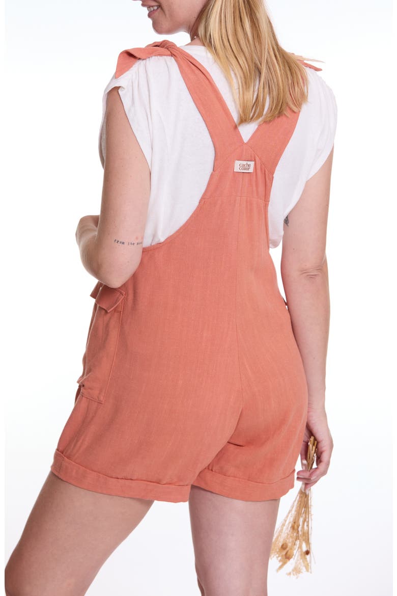 Eloise Dungaree Maternity Short Overalls, Alternate, color, APRICOT
