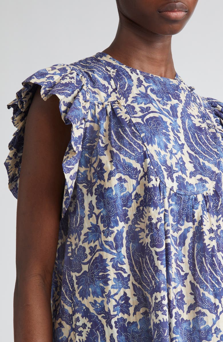 Ulla Johnson Sienna Flutter Sleeve Top, Alternate, color, Ocean