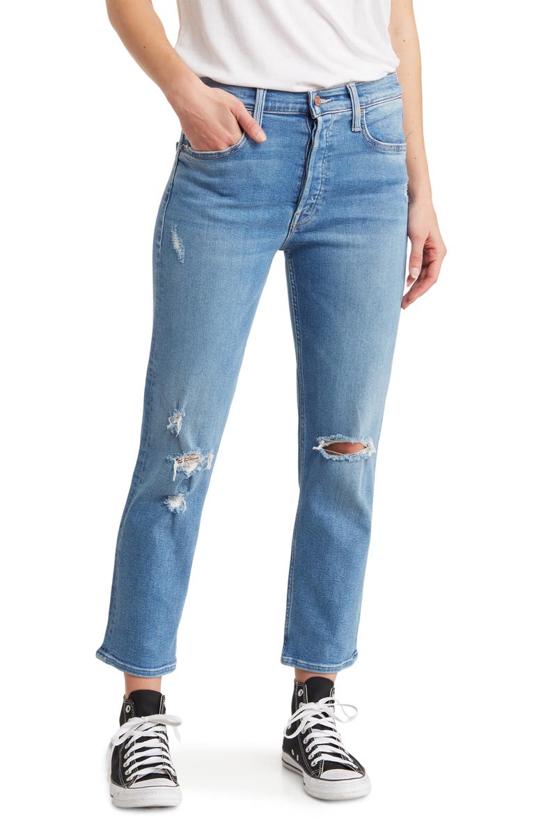 MOTHER The Tomcat High Waist Crop Straight Leg Jeans, Main, color, 