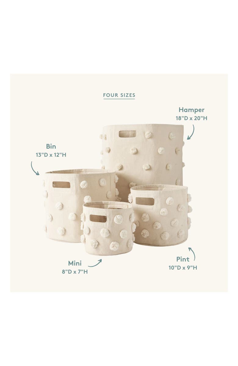 Pehr Pompom Canvas Hamper, Alternate, color, Natural