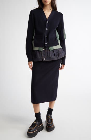 Sacai Mixed Media Cardigan | Nordstrom Sacai Mixed Media Cardigan | Nordstrom