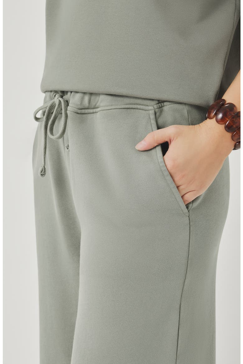 Greta Terry Crop Drawstring Pants, Alternate, color, EUCALYPTUS GREEN