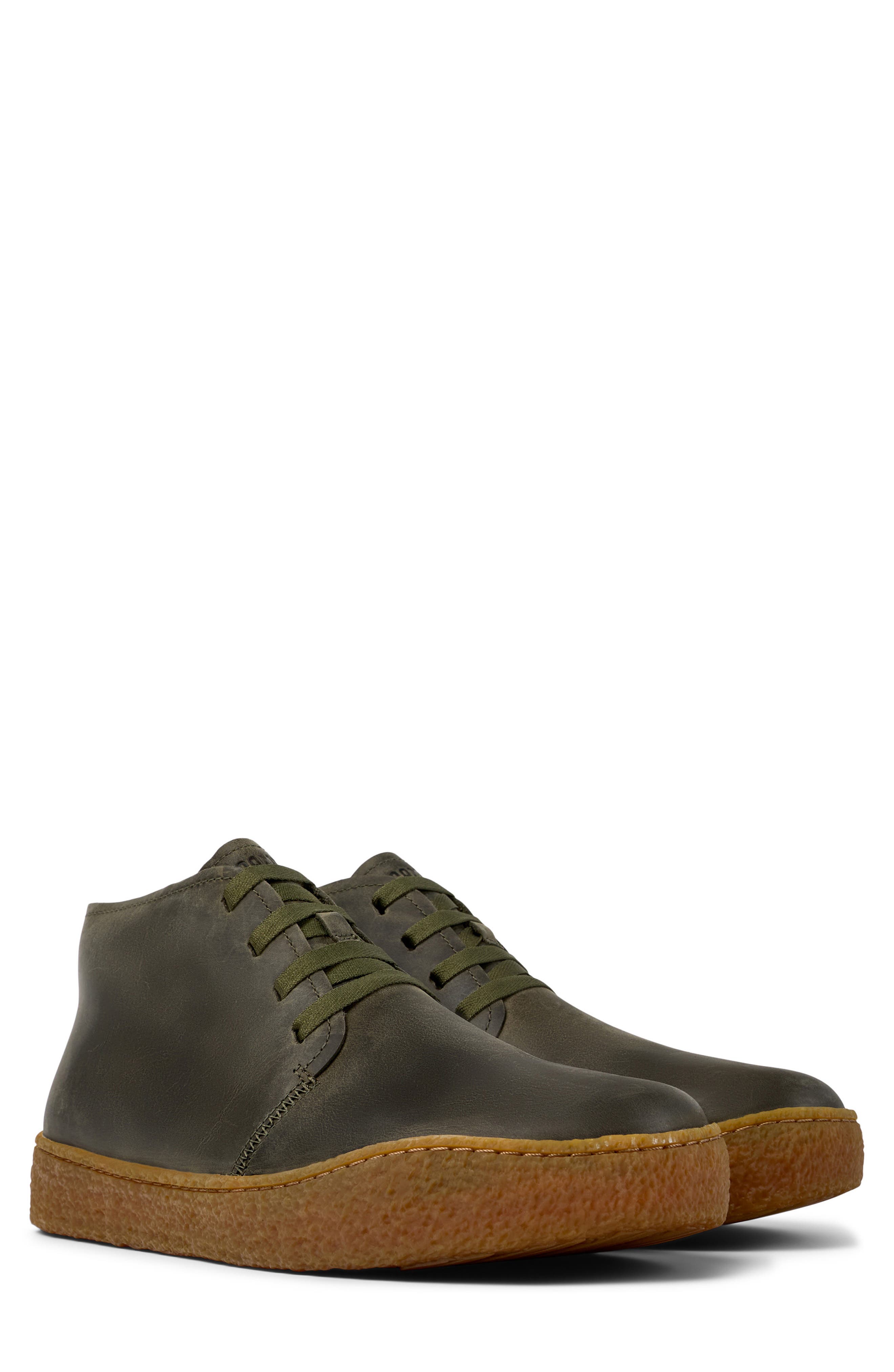 Peu Terreno Leather Desert Boot, Main, color, DARK GREEN