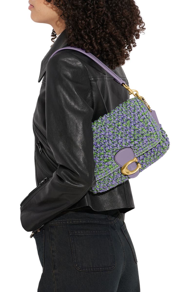 COACH Popcorn Straw Shoulder Bag, Alternate, color,