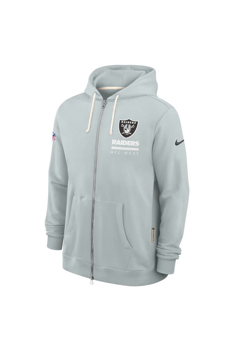 Men's Nike Silver Las Vegas Raiders Sideline Standard Issue Utility Player Dri-FIT Full-Zip Hoodie, Alternate, color, Silver