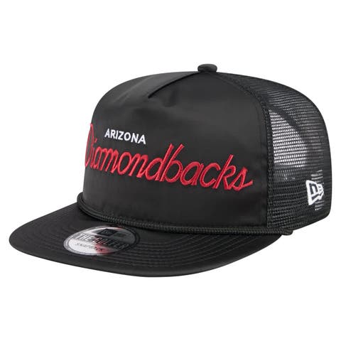 Men's New Era Black Arizona Diamondbacks Retro Satin Script Golfer Adjustable Hat