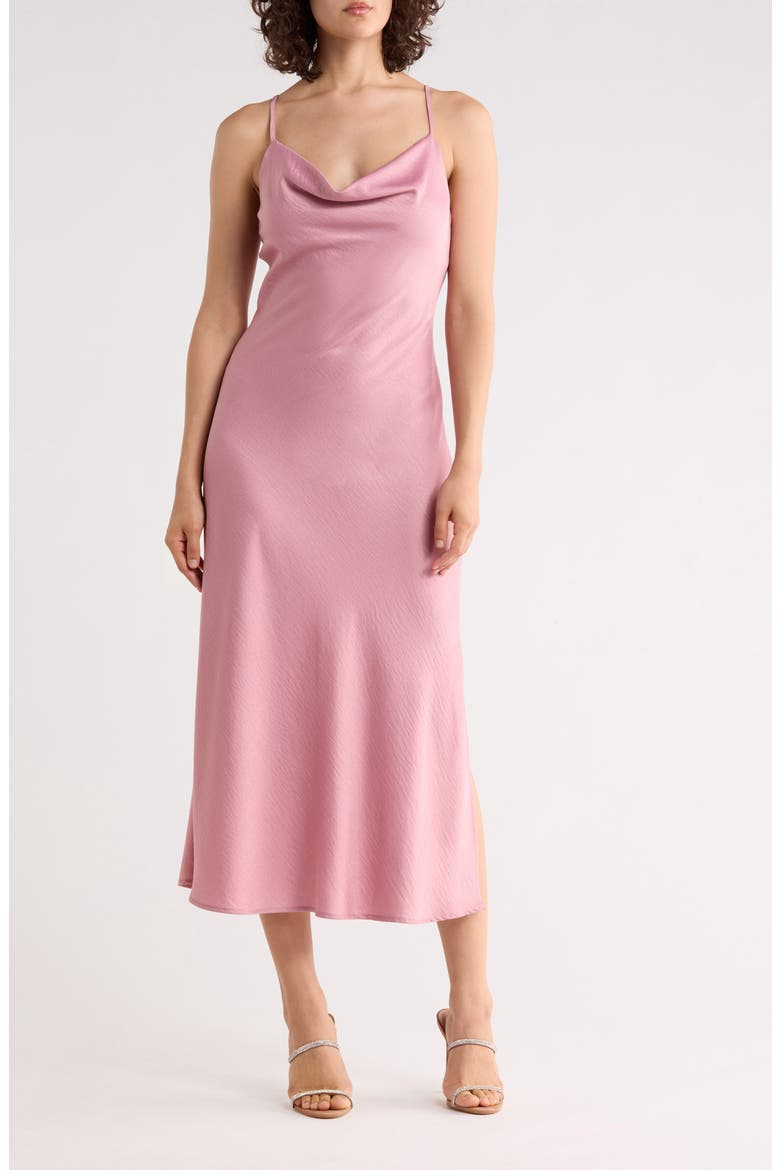 Hammered Satin Slipdress, Main, color, DUSTY PINK