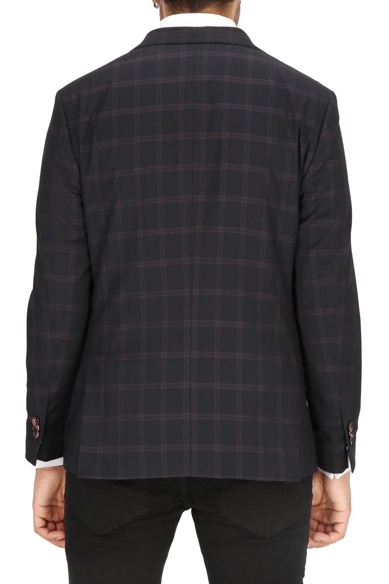 Burgundy Windowpane Check Sport Coat, Alternate, color, BLACK BURGUNDY PLAID