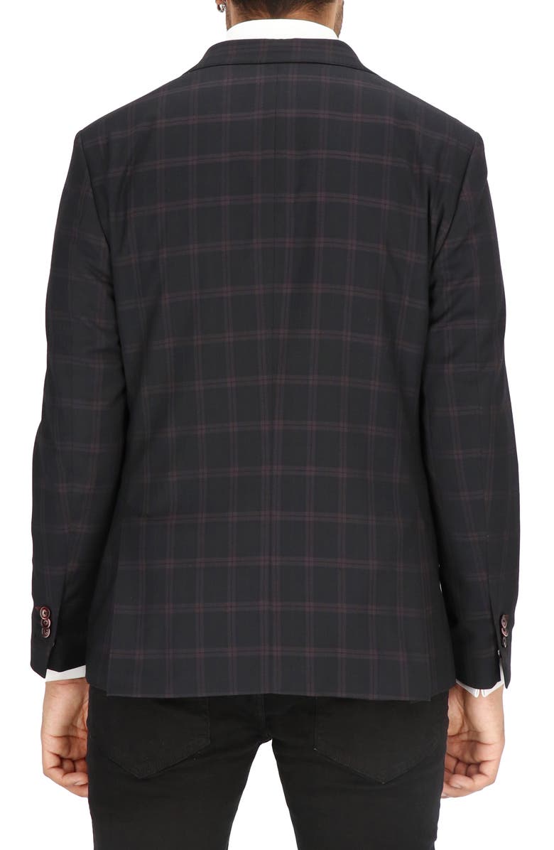 Scotch & Soda Burgundy Windowpane Check Sport Coat, Alternate, color, 