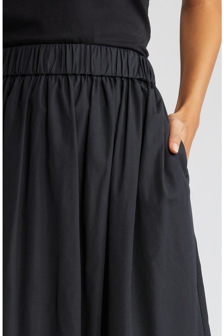 Cotton Poplin Skirt, Alternate, color, BLACK