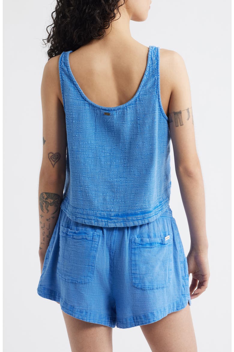 Classic Surf Cotton Crop Button-Up Tank, Alternate, color, BRIGHT BLUE