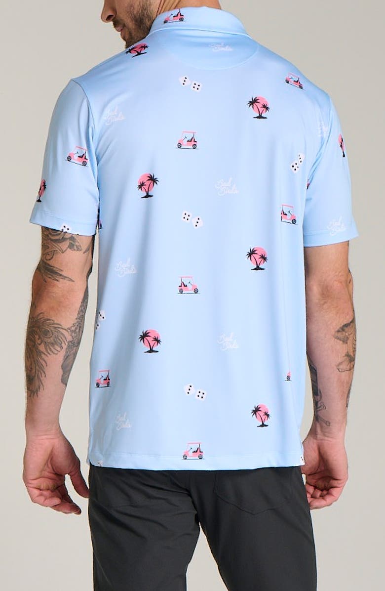 Bad Birdie Roll 'Em Dice Print Performance Golf Polo, Alternate, color, 