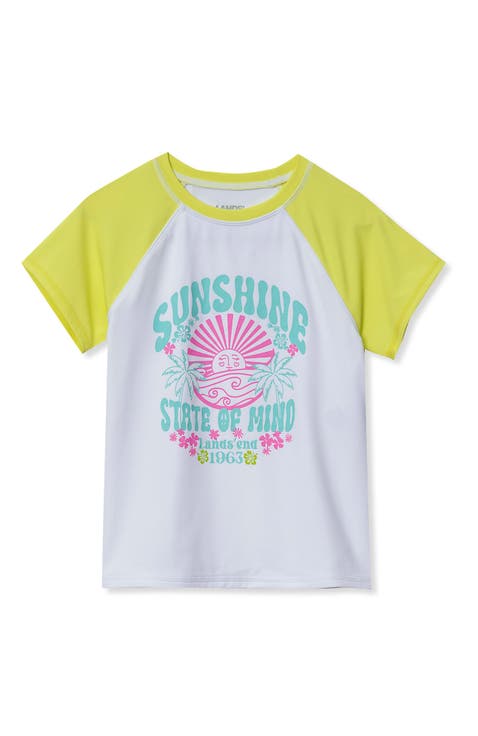 Girls Graphic Mock Neck UPF 50 Sun Protection Rash Guard