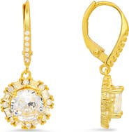 Queen Jewels Sterling Silver CZ Drop Earrings