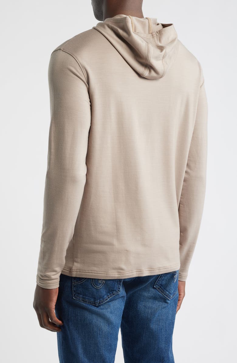 Peter Millar Crown Crafted Excursionist Flex Merino Wool Blend Hoodie, Alternate, color, Biscotti