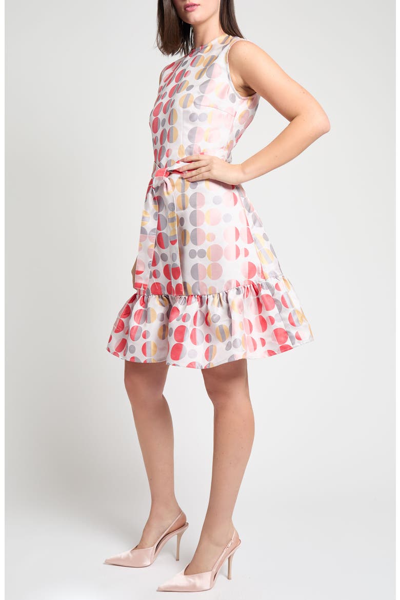 Dot A-Line Dress, Alternate, color, ROSY BLUSH/ MULTI