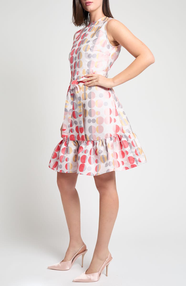 Ming Wang Dot A-Line Dress, Alternate, color,