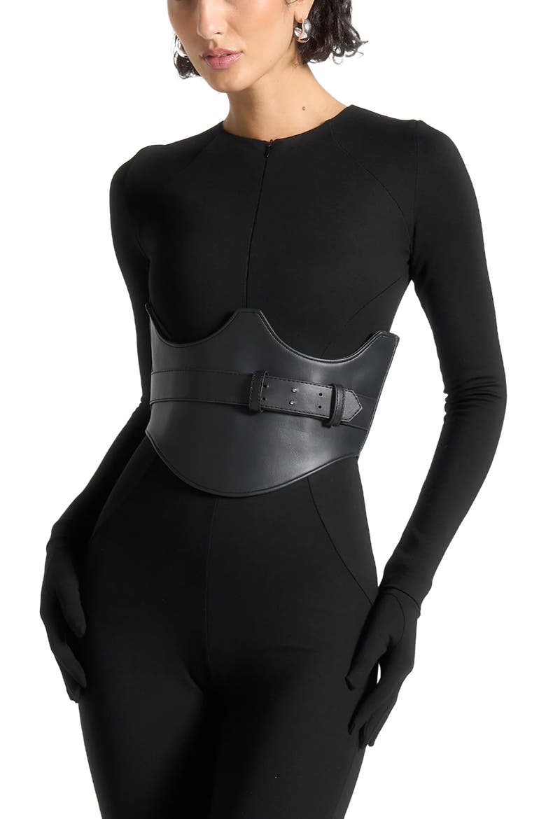 Leather Corset Belt, Alternate, color, Black