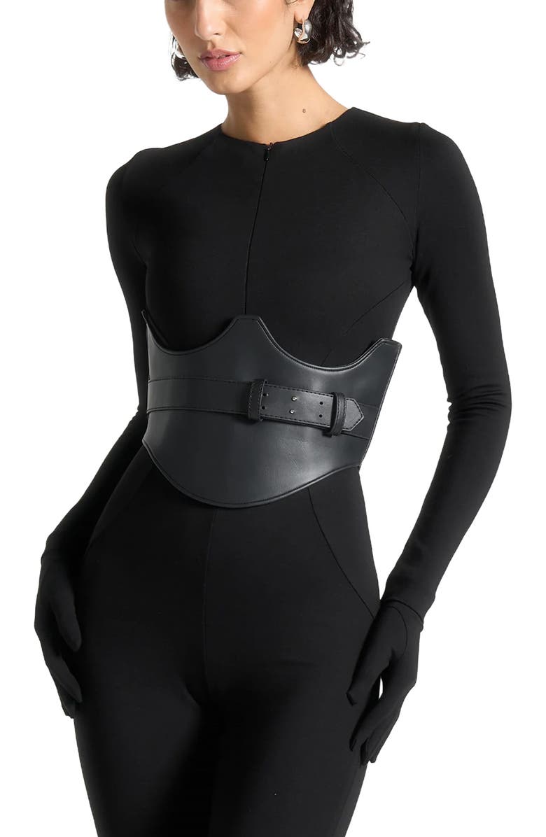 Manière De Voir Leather Corset Belt, Alternate, color, 