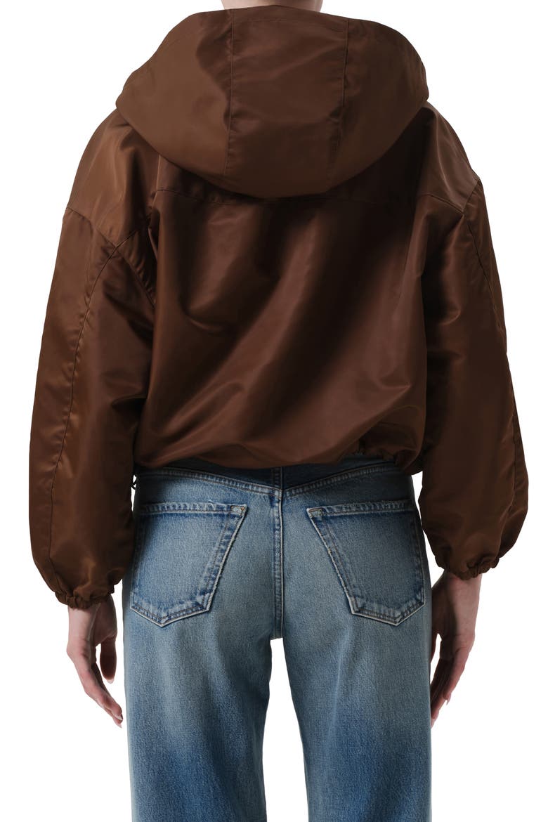 Crop Taffeta Windbreaker, Alternate, color, BROWN