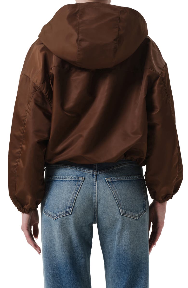 Citizens of Humanity Crop Cotton Taffeta Windbreaker, Alternate, color, Brown