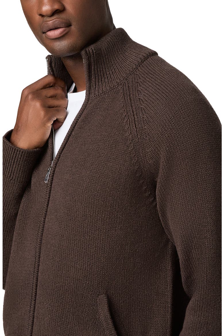 Falberg Zip-Up Cardigan, Alternate, color, BRAZIL NUT