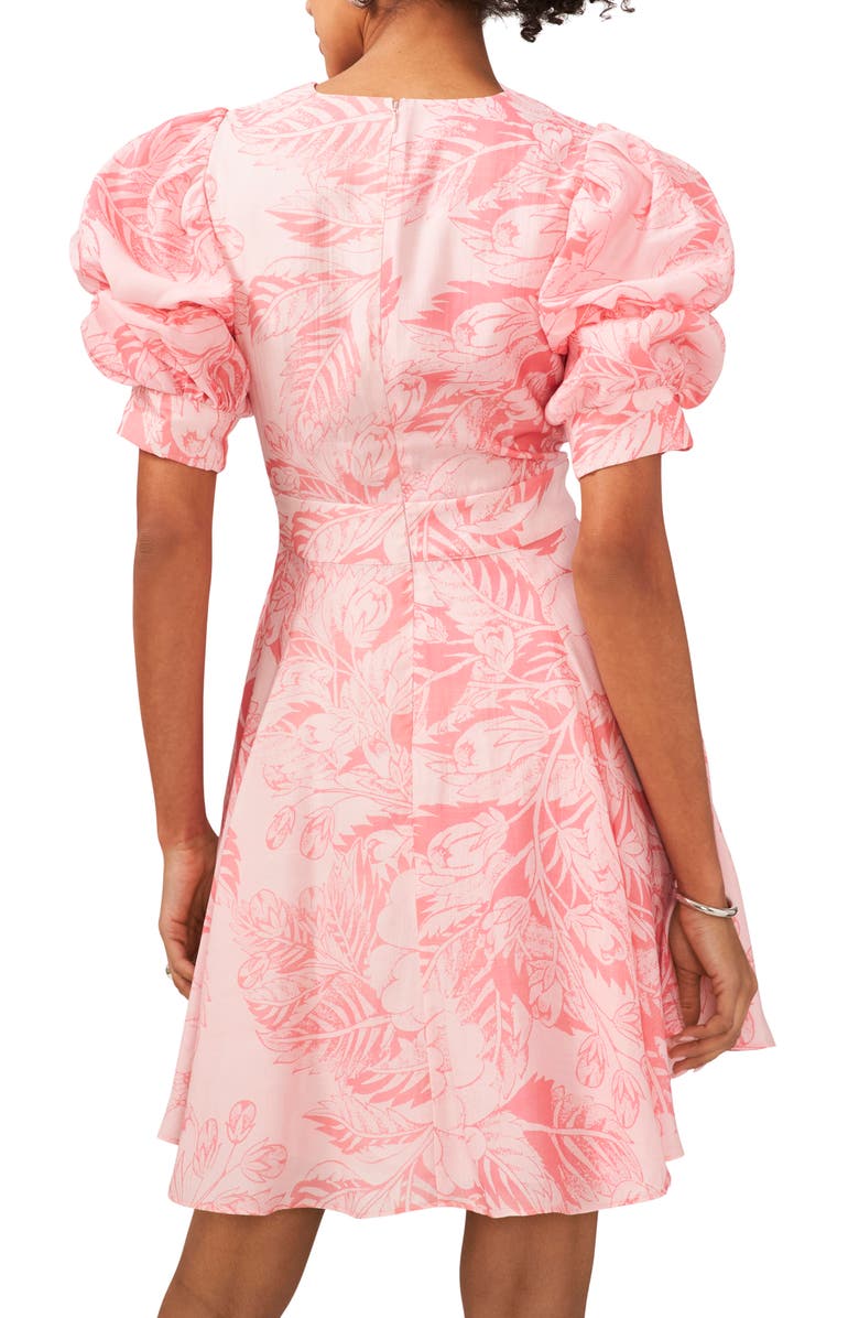 1.STATE Floral Tiered Bubble Sleeve Minidress, Alternate, color,
