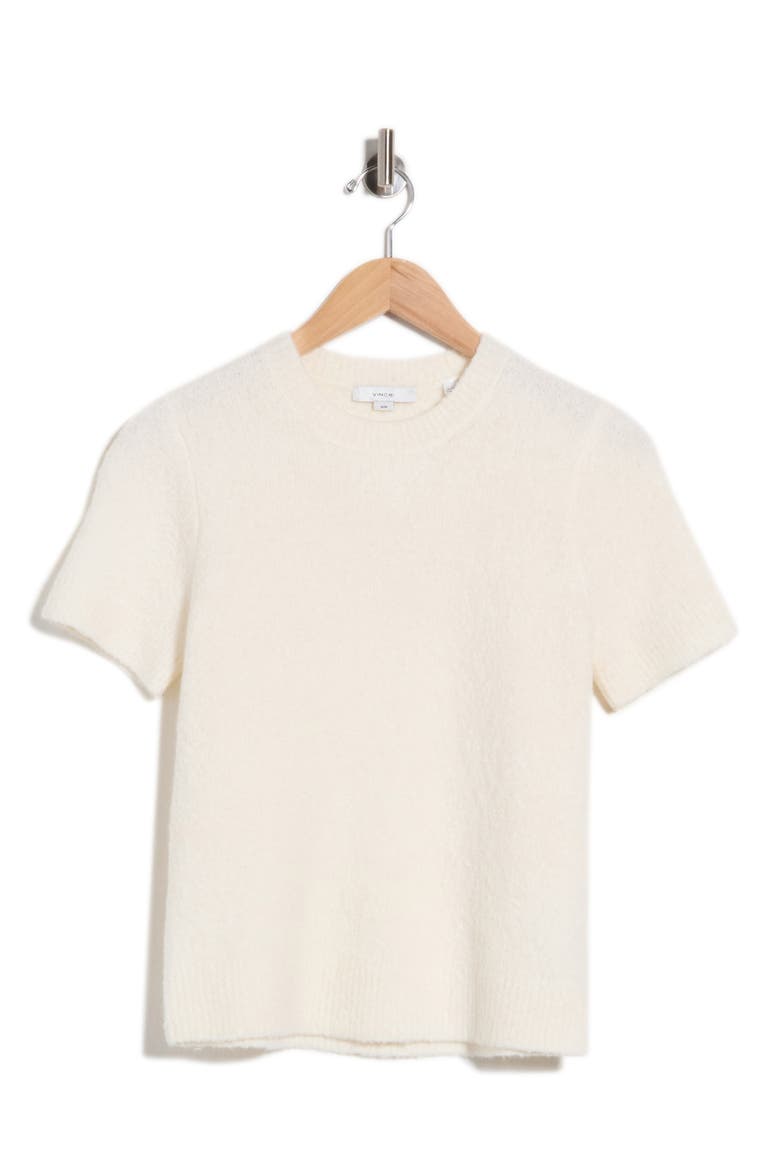 Boucle Crewneck Sweater, Alternate, color, OFF WHITE