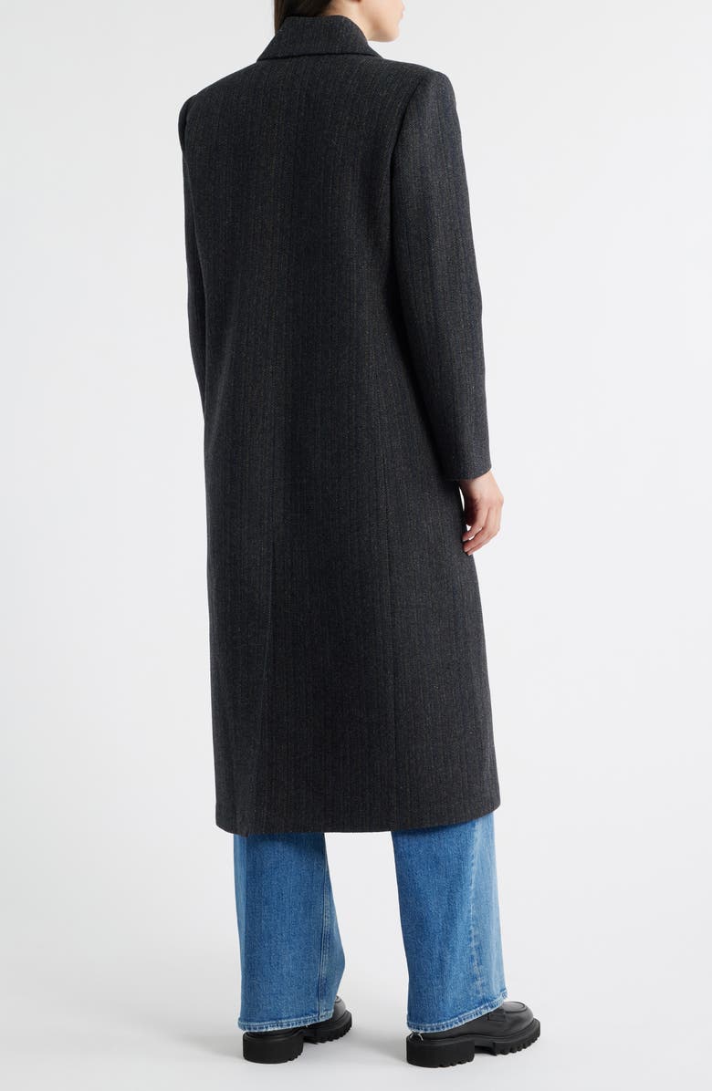 Bernardo Prescott Herringbone Coat, Alternate, color, Black/ Tan