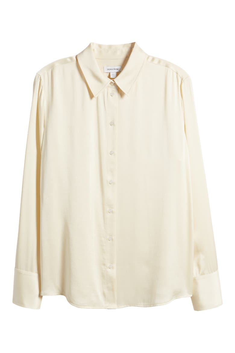 Satin Shirt, Alternate, color, IVORY PRISTINE