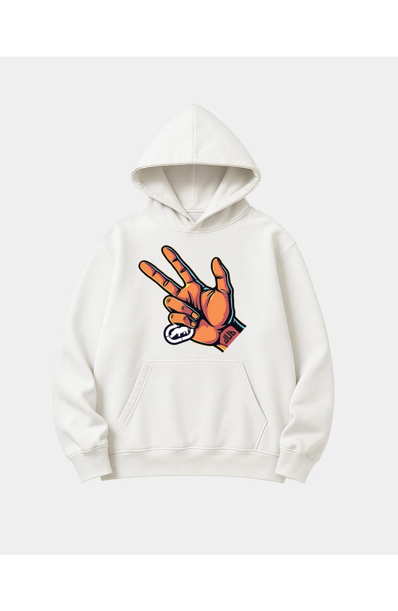 ECKO Three Point Hand Hoodie, Main, color, Off White