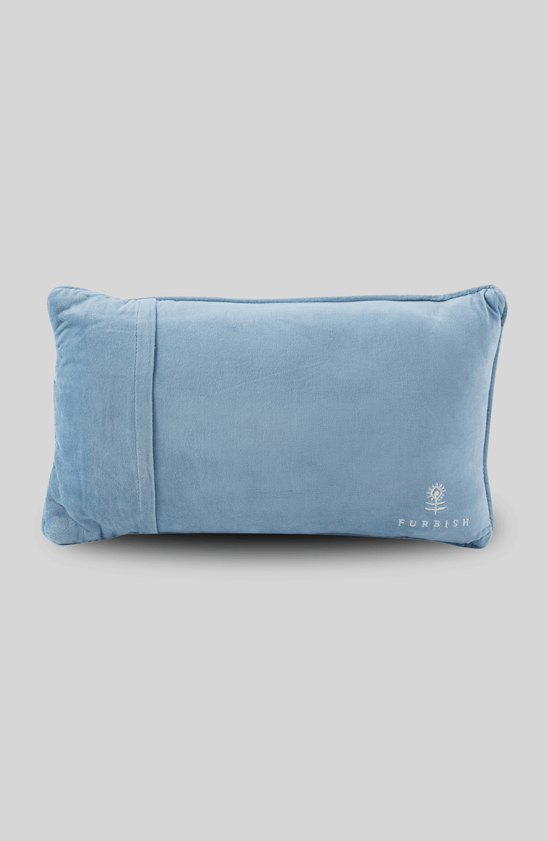Furbish Go Find Less Needlepoint Pillow, Alternate, color, Blue