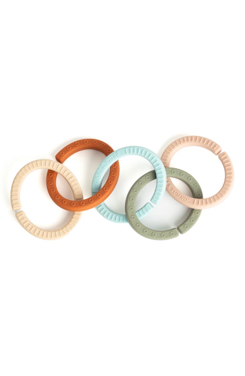 Bella Tunno Set of 5 Happy Links Teething Rings, Alternate, color, Multi