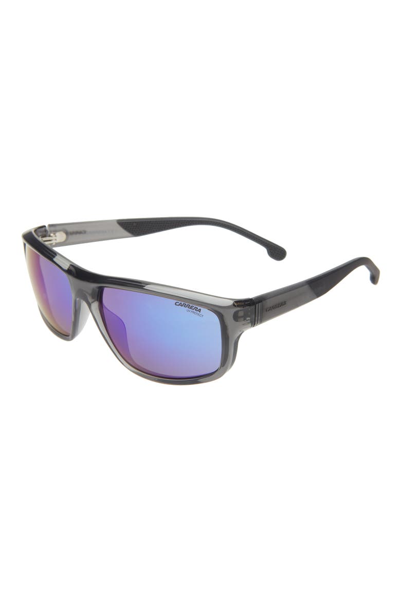 61mm Rectangular Sunglasses, Alternate, color, GREY BLUE