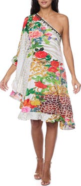 RANEES One-Shoulder Ruffle Dress