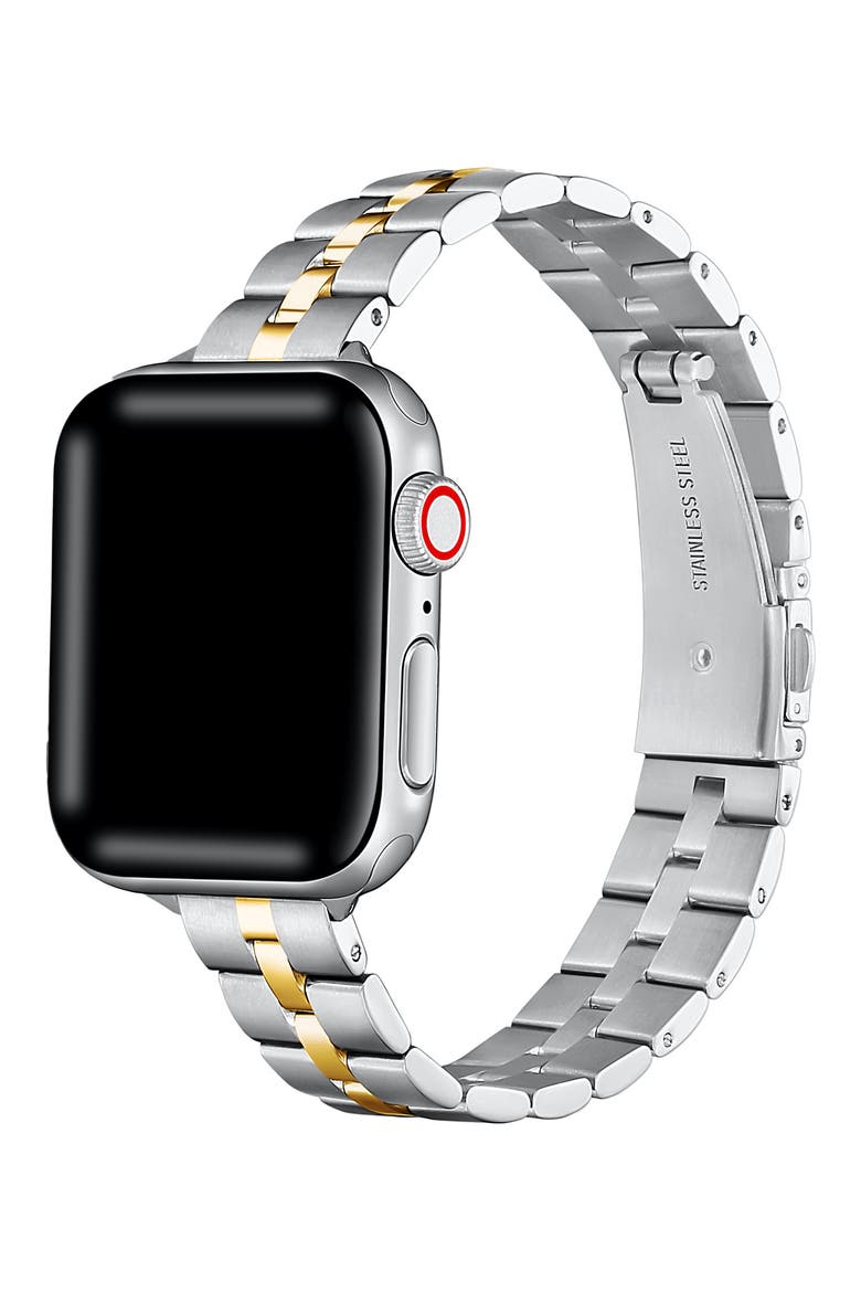 Sophie Stainless Steel Apple Watch® Watchband, Main, color, SILVER/ GOLD