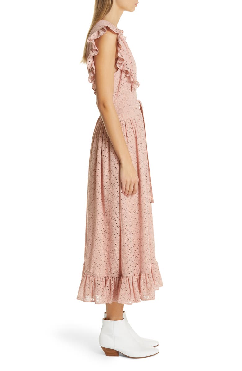 Robert Rodriguez Ruffle Eyelet Dress, Alternate, color, 