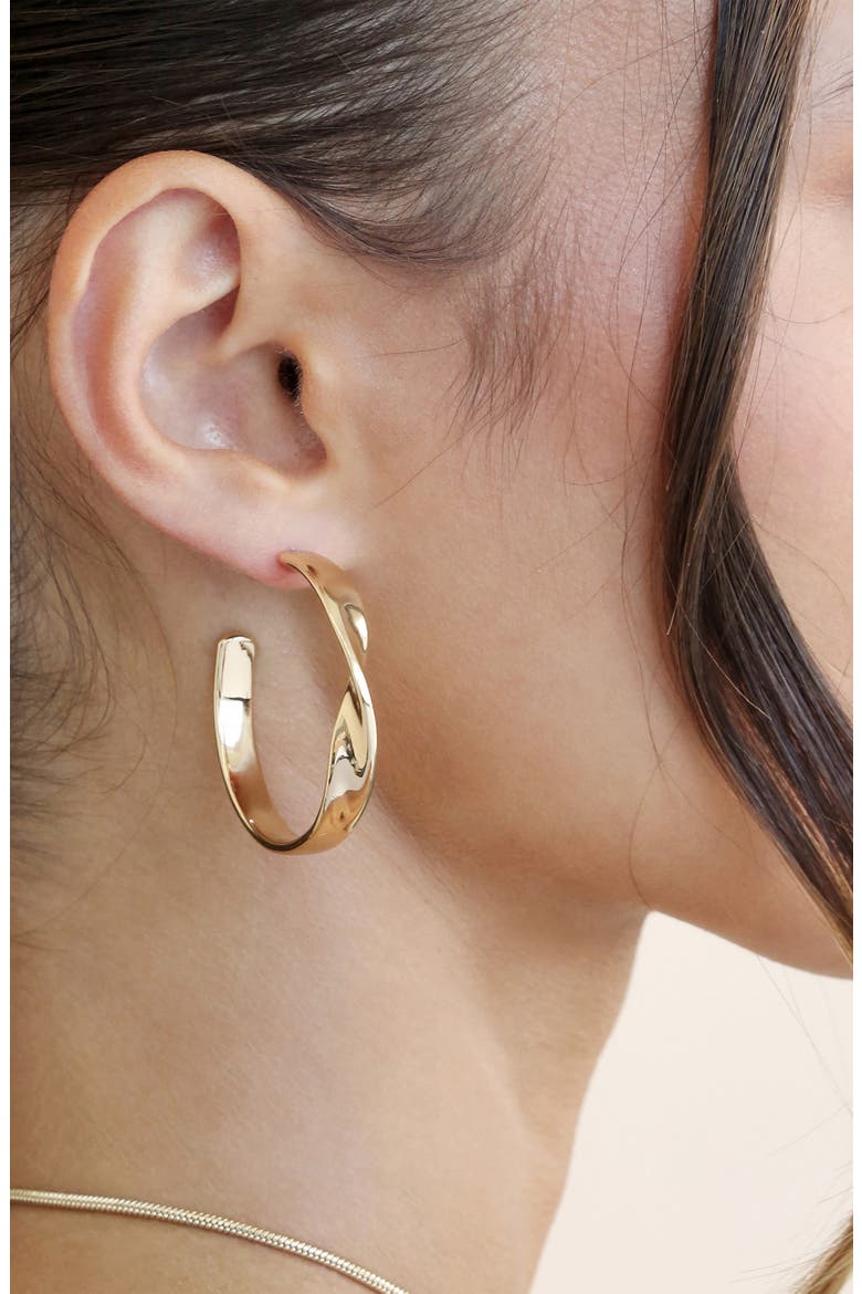 Heirloom Medium Hoop Earrings, Alternate, color, GOLD
