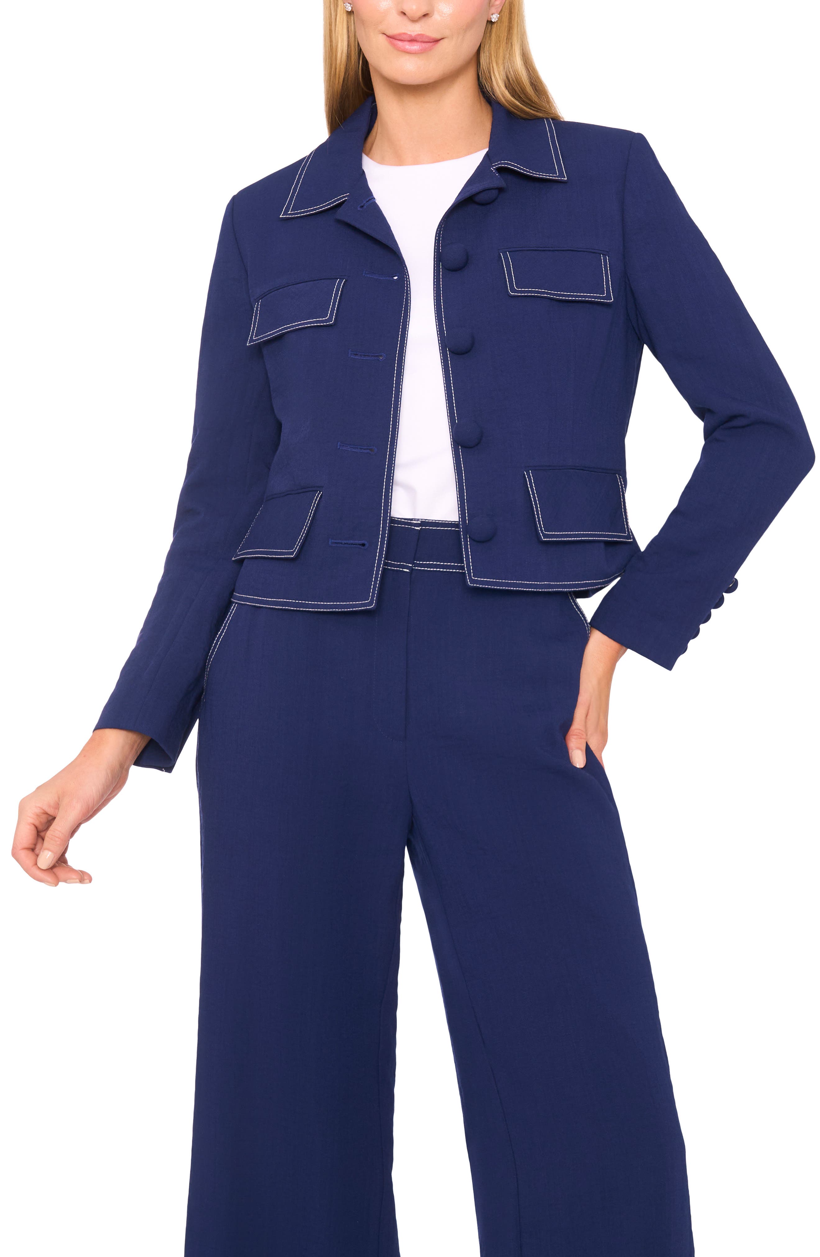 Flap Topstitch Jacket