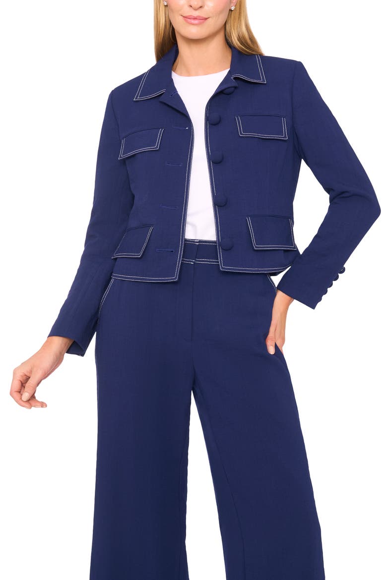 Flap Topstitch Jacket, Main, color, TWILIGHT BLUE