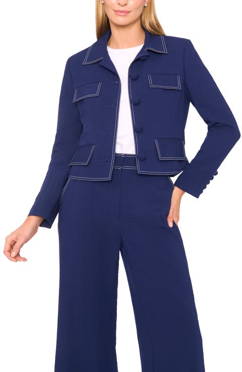 Flap Topstitch Jacket (Petite)